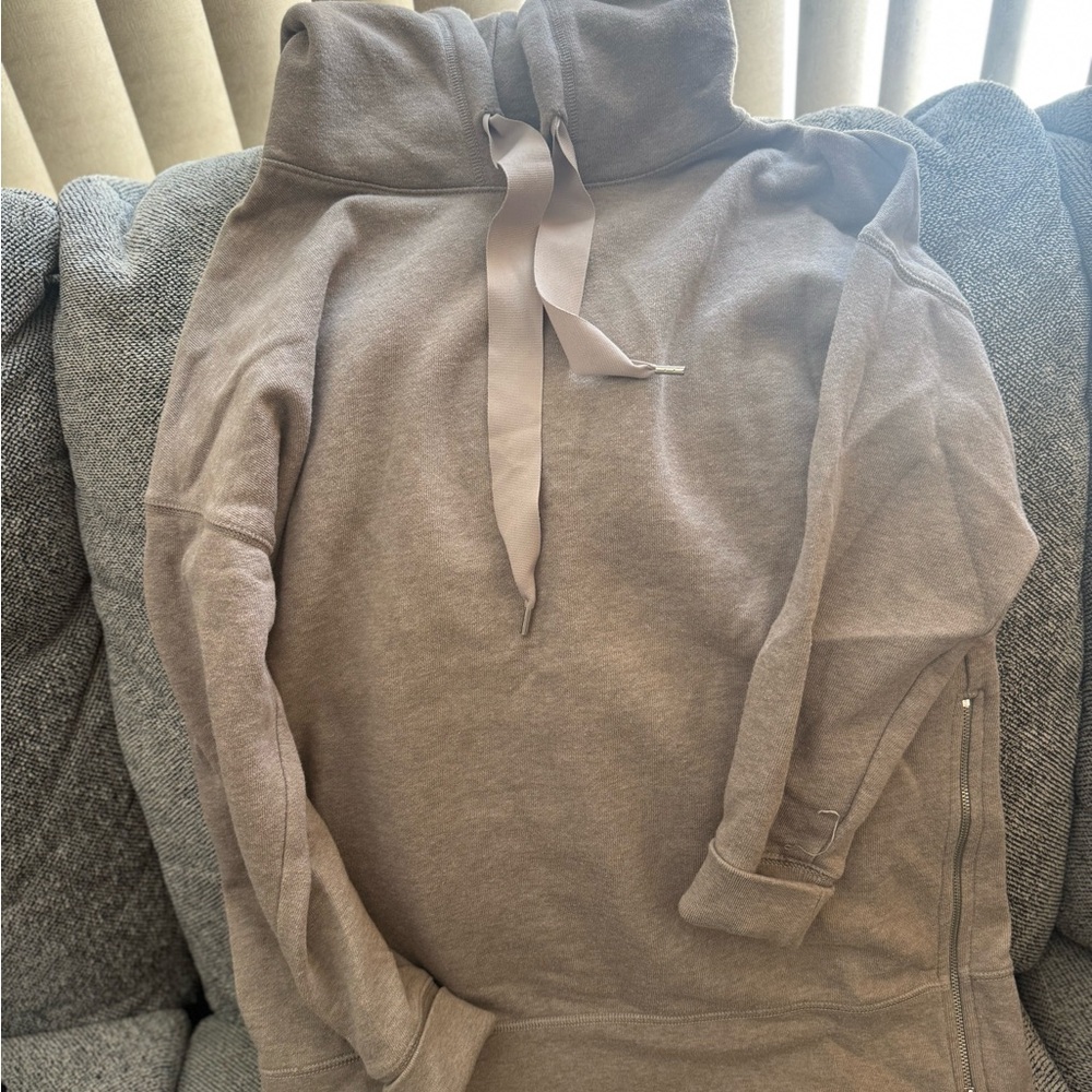 Aerie Taupe Hoodie with Ribbon Drawstring